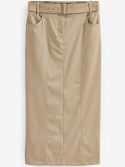 Natural Tailored Belted Column Skirt - Image 5 of 6