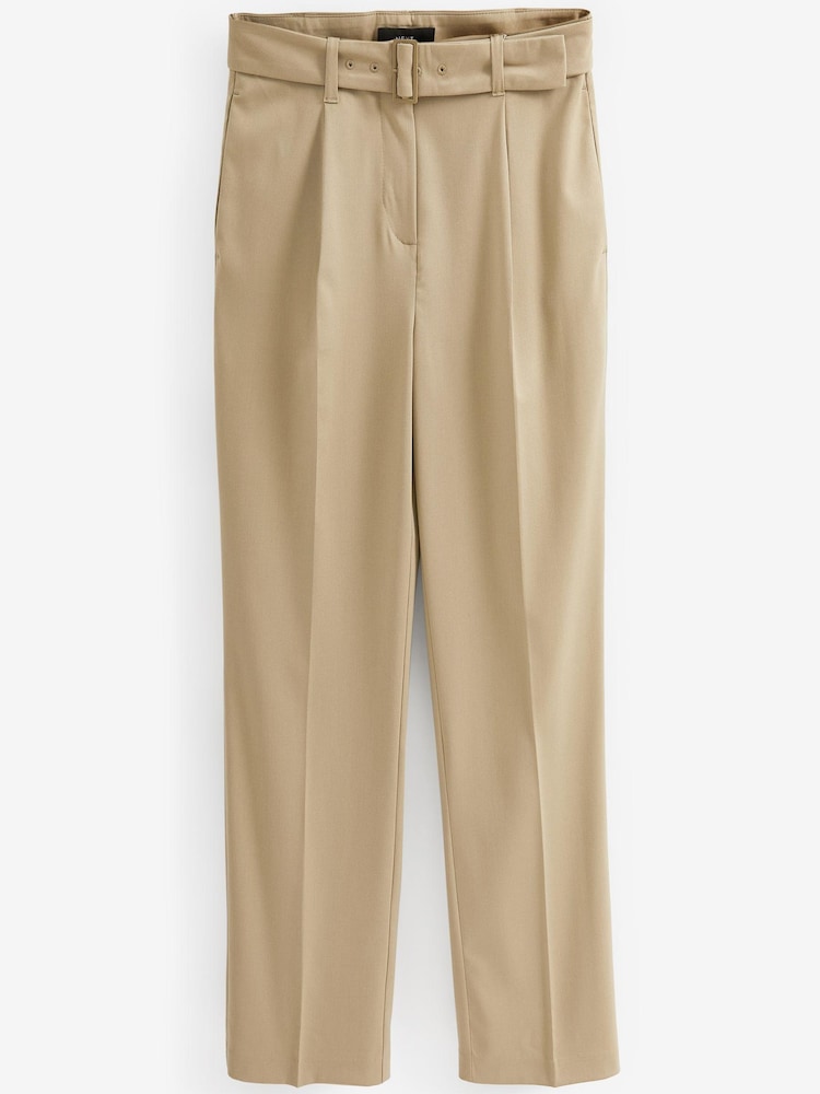 Natural Tailored Straight Leg Belted Trousers - Image 5 of 5 Natural Tailored Straight Leg Belted Trousers - Image 5 of 5