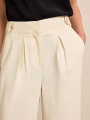 Cream Tailored Wide Leg Trousers - Image 4 of 6