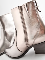 Pewter Silver Standard/Wide Fit Forever Comfort® Cowboy Western Ankle Boots - Image 5 of 7