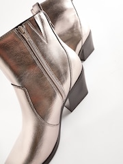 Pewter Silver Standard/Wide Fit Forever Comfort® Cowboy Western Ankle Boots - Image 6 of 7