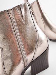 Pewter Silver Standard/Wide Fit Forever Comfort® Cowboy Western Ankle Boots - Image 7 of 7
