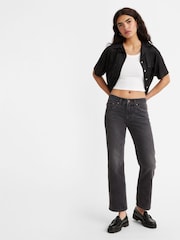 Levi's® Black Middy Straight Ankle Jeans - Image 2 of 8