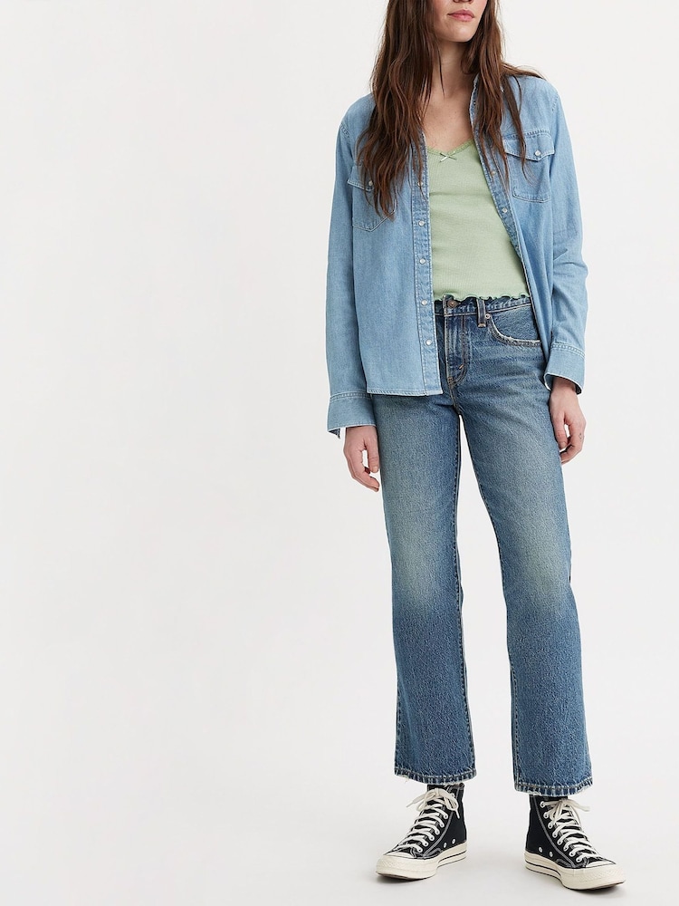 Levi's® Mid Blue Middy Straight Ankle Jeans - Image 1 of 8 Levi's® Mid Blue Middy Straight Ankle Jeans - Image 1 of 8