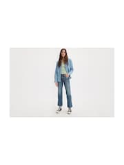 Levi's® Mid Blue Middy Straight Ankle Jeans - Image 3 of 8