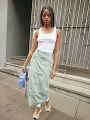 Levi's® Green Green Midi Cargo Skirt - Image 1 of 9