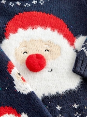 Navy Blue Santa Baby Knitted Jumper And Leggings Set (0mths-2yrs) - Image 3 of 3