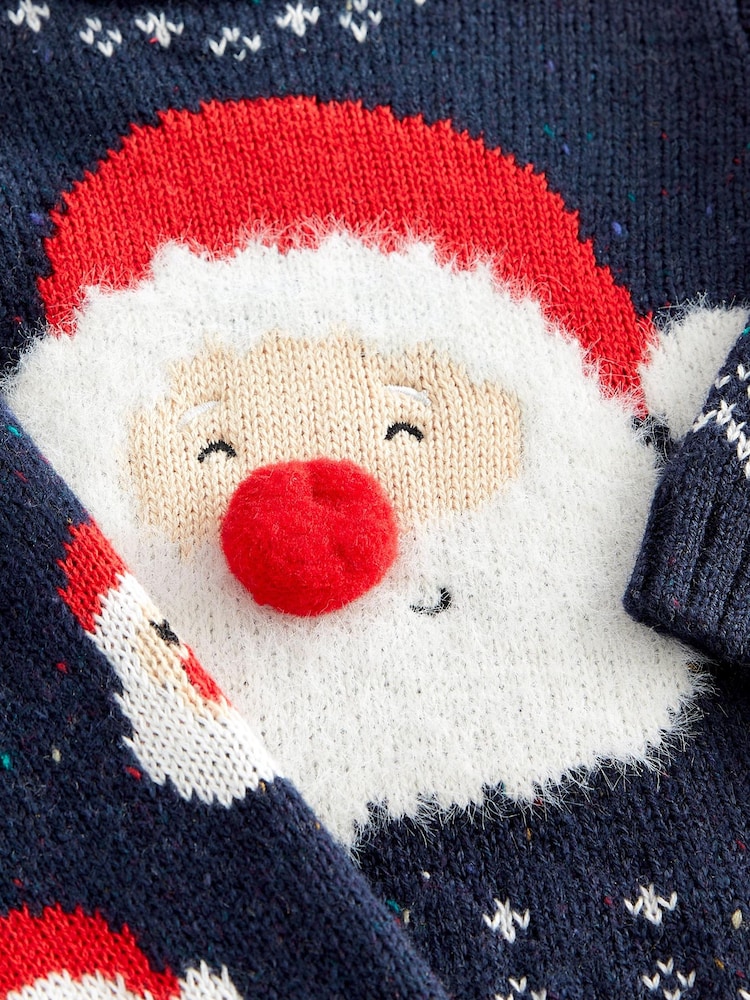 Navy Blue Santa Baby Knitted Jumper And Leggings Set (0mths-2yrs) - Image 3 of 3