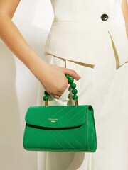 Dune London Green Dots Mini Bead Handle Grab Bag - Image 6 of 6