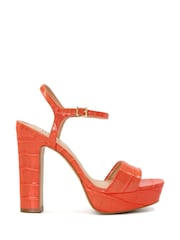 Dune London Orange Matche High Platform Sandals - Image 1 of 6