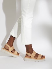 Dune London Brown Lorris Woven Strap Soft Volu Sandals - Image 1 of 7