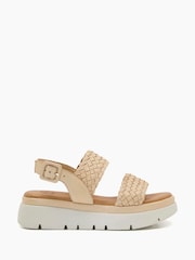 Dune London Brown Lorris Woven Strap Soft Volu Sandals - Image 3 of 7