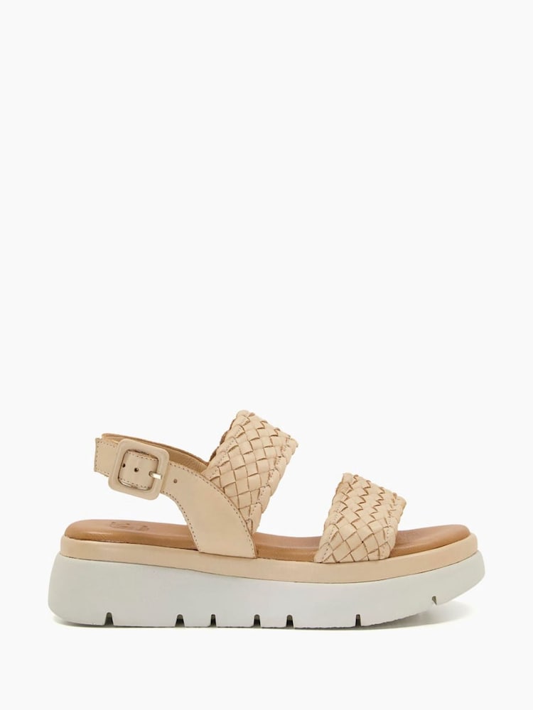 Dune London Brown Lorris Woven Strap Soft Volu Sandals - Image 3 of 7