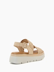 Dune London Brown Lorris Woven Strap Soft Volu Sandals - Image 5 of 7