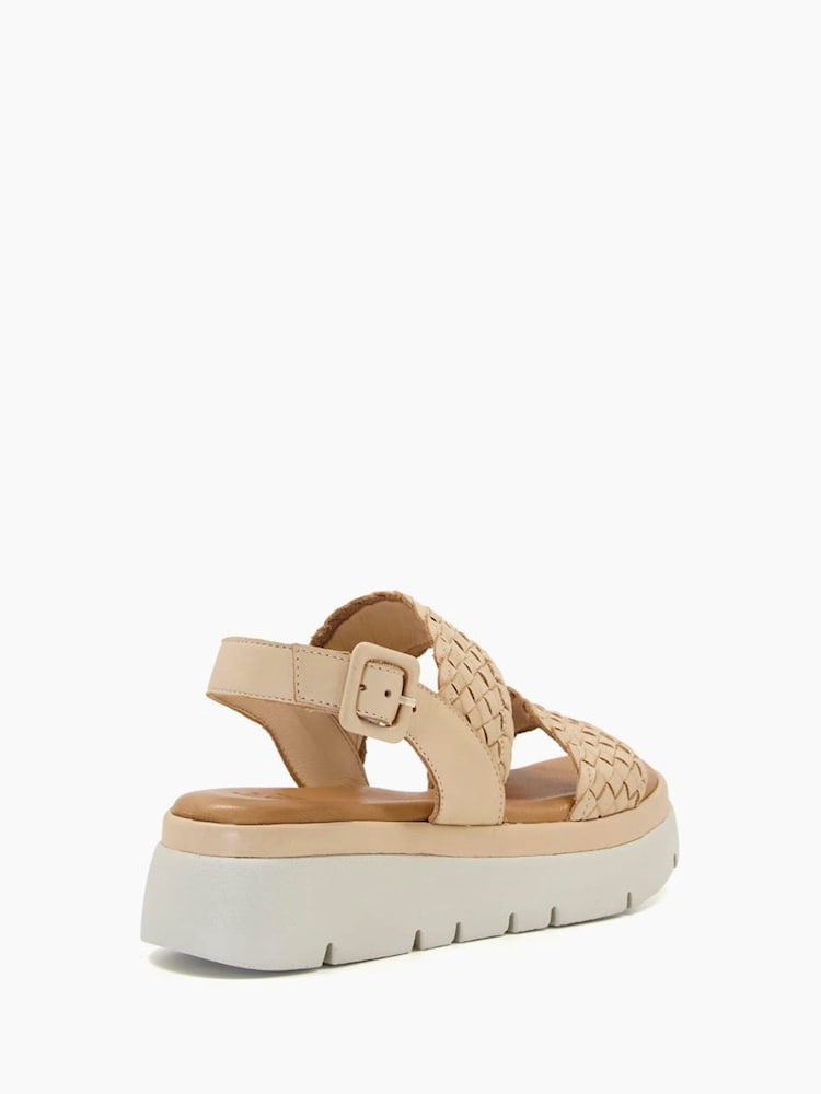 Dune London Brown Lorris Woven Strap Soft Volu Sandals - Image 5 of 7