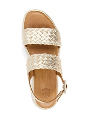 Dune London Gold Lorris Woven Strap Soft Volu Sandals - Image 6 of 7