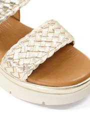 Dune London Gold Lorris Woven Strap Soft Volu Sandals - Image 7 of 7