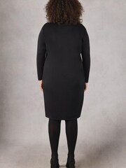 Live Unlimited Curve Black Cupro Jersey Cocoon Dress - Image 2 of 4