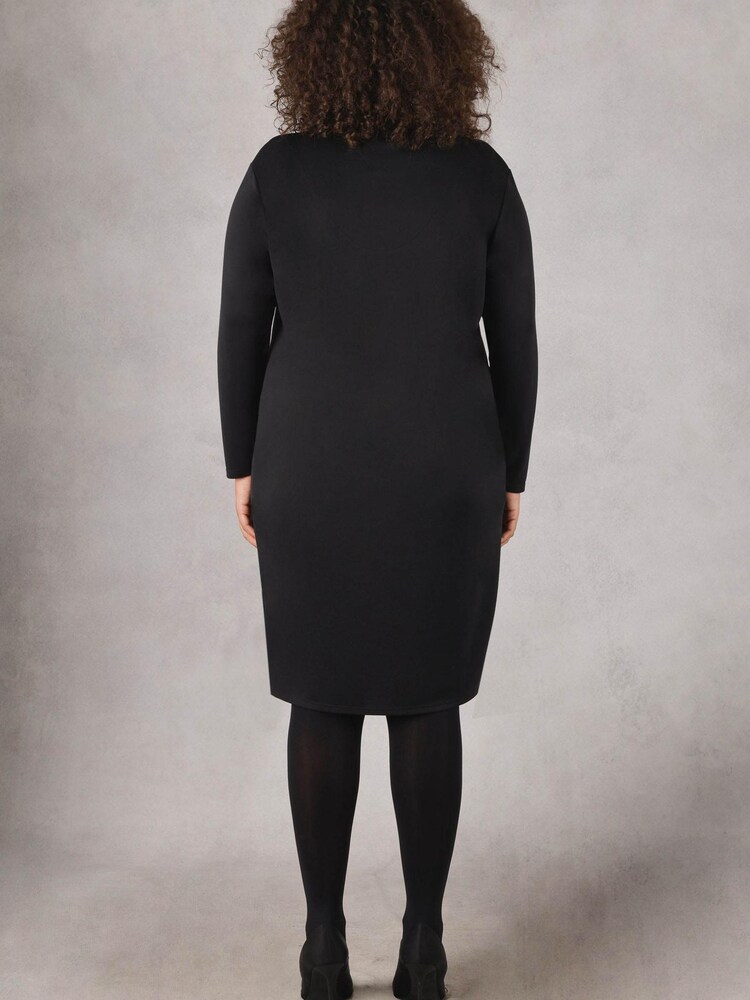 Live Unlimited Curve Black Cupro Jersey Cocoon Dress - Image 2 of 4