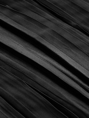 Black Plissé Woven Mix Short Sleeve Top - Image 6 of 6
