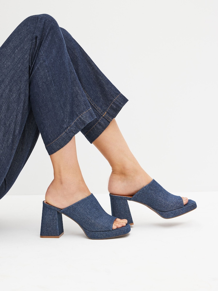 Denim Forever Comfort® Platform Mules - Image 1 of 7