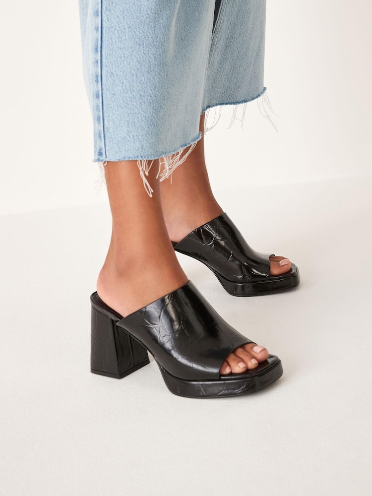 Black Forever Comfort® Platform Mules - Image 1 of 10