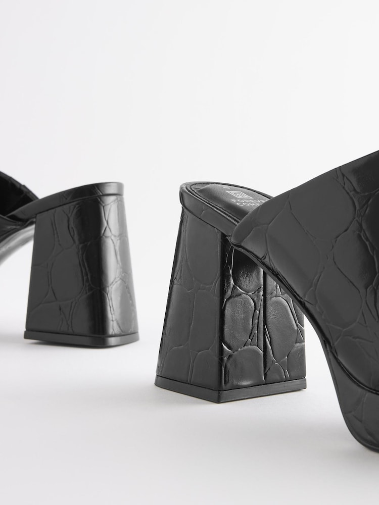 Black Forever Comfort® Platform Mules - Image 10 of 10
