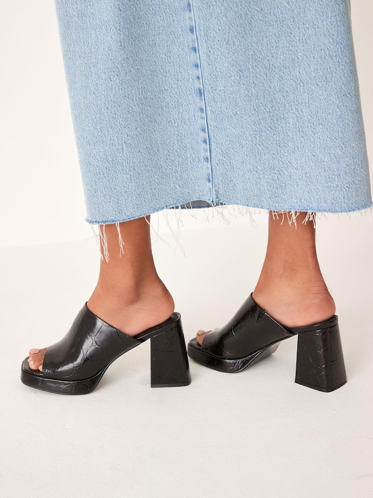 Black Forever Comfort® Platform Mules - Image 3 of 10