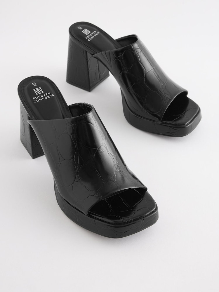 Black Forever Comfort® Platform Mules - Image 5 of 10