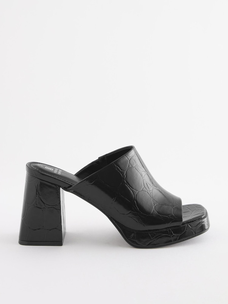 Black Forever Comfort® Platform Mules - Image 6 of 10