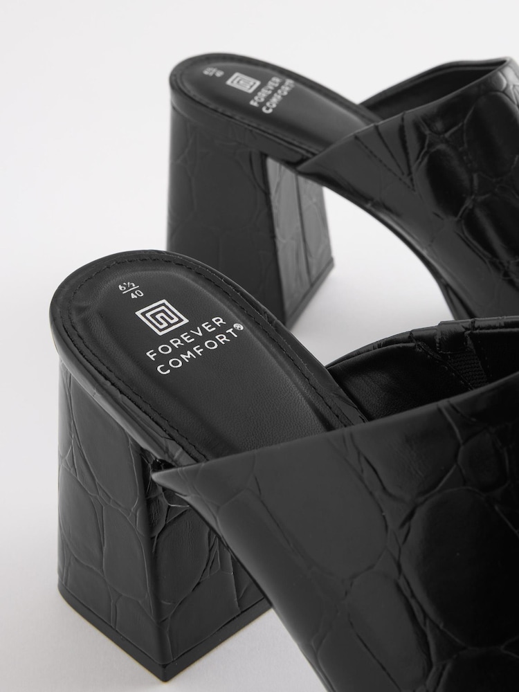 Black Forever Comfort® Platform Mules - Image 8 of 10