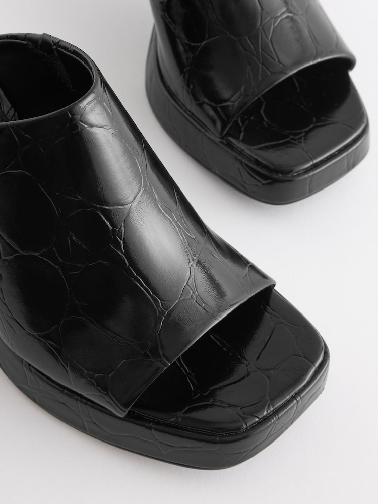 Black Forever Comfort® Platform Mules - Image 9 of 10