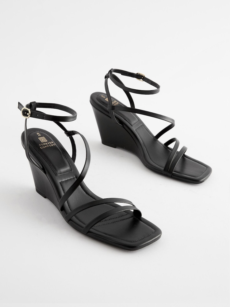 Czarny - Buty na koturnie z paskami Forever Comfort® - Image 5 of 8