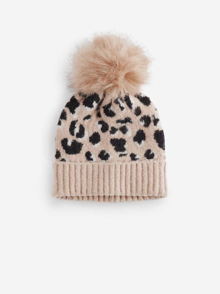 Animal Pom Pom Beanie Hat (3-16yrs) - Image 1 of 2