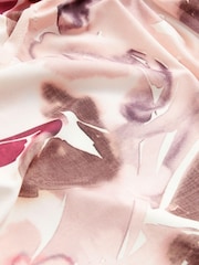 Pink Smudge Long Sleeve Crew Neck Cuff Blouse - Image 6 of 6