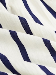 Navy Blue/White Stripe Ruched Side Boobtube Top - Image 6 of 6