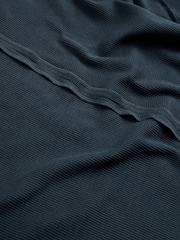 Navy Blue Seam Detail Waffle 100% Cotton Top - Image 6 of 6