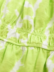 Limettengrün/Knüpfbatik - Bardot-Overall mit Puffärmeln - Bild 5 von 5