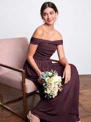 Berry Red Mesh Multiway Bridesmaid Wedding Maxi Dress - Image 4 of 10