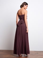 Berry Red Mesh Multiway Bridesmaid Wedding Maxi Dress - Image 5 of 10