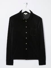 FatFace Black Viola Velvet Shirt - Image 4 of 4