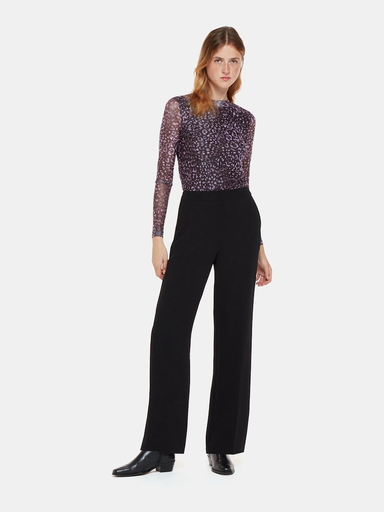 Whistles Leoparden-Netz-Top mit Federmotiv, Lila - Bild 1 von 5
