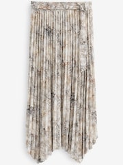 Snake Print Asymmetric Pleated Midi Skirt - Image 5 of 6