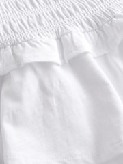 Optic White Shirred Layered Mini Skirt - Image 7 of 7
