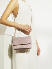 Dune London Purple Edorchie Quilted Shoulder Bag - Image 4 of 4