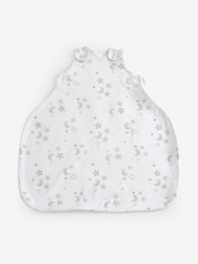 White Grey Moon & Stars Hip Dysplasia 100% Cotton Sleep Bag - Image 1 of 6