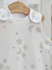 White Grey Moon & Stars Hip Dysplasia 100% Cotton Sleep Bag - Image 3 of 6