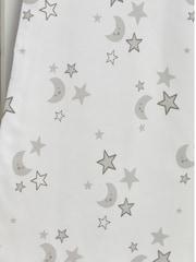 White Grey Moon & Stars Hip Dysplasia 100% Cotton Sleep Bag - Image 6 of 6