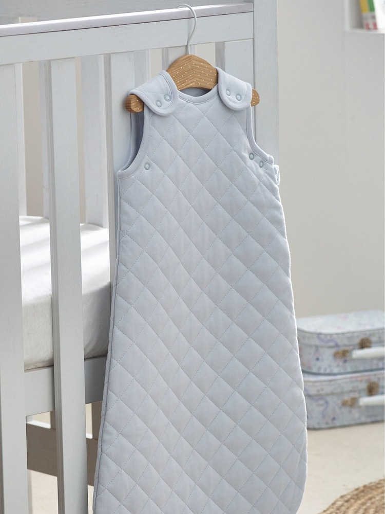 Blue Quilted Baby 2.5 Tog 100% Cotton Sleep Bag - Image 1 of 6