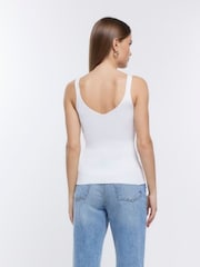 River Island White Rib Hardware Vest - Image 2 of 6